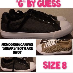 Guess Shoes Size 8 Canvas Monogram Sneakers NWOT